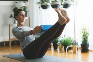 Woman doing yoga for varicose veins